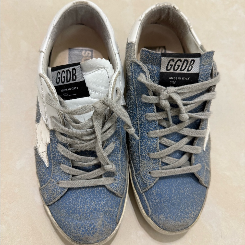 Authentic Golden Goode Blue and White Sneakers